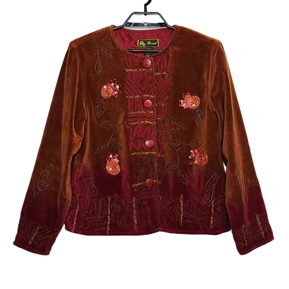 Vintage Mirasol Blazer Jacket Velvet Size Medium - Picture 1 of 5